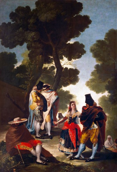 マジャとマントをまとった男性またはアンダルシアの散歩 作： Francisco de Goya